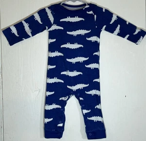 Just One You Baby Boy 9M One Piece Outfit Long Sleeve Blue White Alligators NWOT - Picture 1 of 10