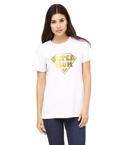 Camiseta de mujer Super Mom estampada dorada - Imagen 1 de 5