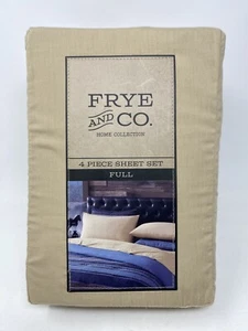 Frye and Co. Home Collection 4 Piece Irish Cream Full Sheet Set Tan Beige - Picture 1 of 7