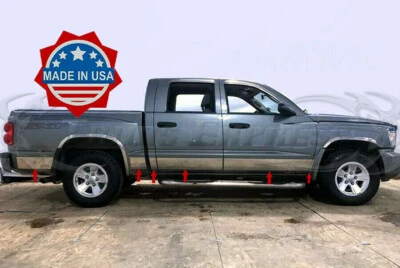 подходит: 2005-2011 Dodge Dakota Quad/Crew кабина короткая кровать рокер панели отделки 12шт 5 3/4" - Изображение 1 из 4