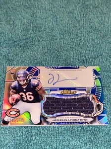 2015 Topps Finest Jumbo Relic Blue Refractor /150 Jeremy Langford Rookie Auto RC