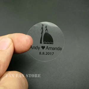 100 Individuell Personalisiert Klar Geburtstag Hochzeit Einladung Siegel Logo Aufkleber 3CM - Bild 1 von 1