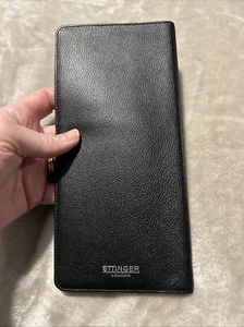 Ettinger London Black Leather Coat Pocket Wallet - Picture 1 of 8