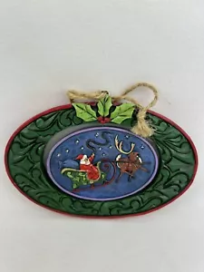 Jim Shore Twas The Night Before Christmas Santa Claus Oval Spin Ornament B3 - Picture 1 of 3