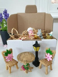 SISI'S FAIRY FANTASY Magical Fairy Garden Set #11 - Table & Chairs and Rabbits! - Picture 1 of 12