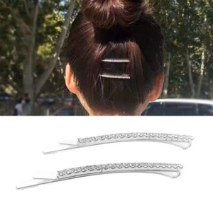 Shimmering Rhinestones Hair Clip French Hair Pin Set of 6 for Women Daily Wear - Picture 1 of 9