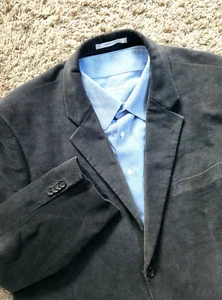 Nordstrom Ormezzano Corduroy Sport Coat 48R Cotton-Cashmere Dark Gray Double-Ven - Picture 1 of 10