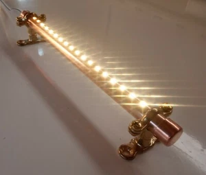 12V Boot, Touch Control Dimmer LED 25cm Kupferlicht mit Messinghalterungen. - Bild 1 von 7