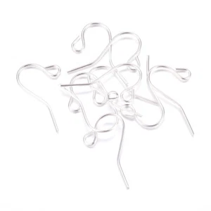 5000x Silver Plated Iron Earring Hooks Simple French Earwire Nickel Free 17x12mm - Picture 1 of 2