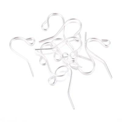 5000x Silver Plated Iron Earring Hooks Simple French Earwire Nickel Free 17x12mm - Image 1 of 2