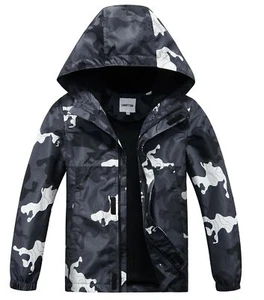 UMMTOM Boys Rain Jackets Lightweight Waterproof Hooded fleece Raincoats Windb... - Picture 1 of 7