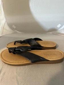 Coach and Four Sandali infradito infradito donna neri in pelle, Made in Italy, 10M - Foto 1 di 7