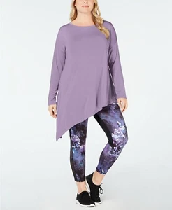 Ideology Plus Size Asymmetrical Womens Top Purple - Picture 1 of 2