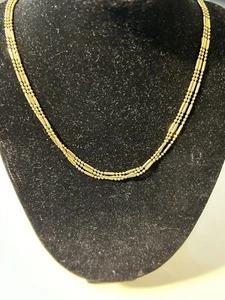 Vintage Triple Layered Fine Gold Toned Chains Necklace - Picture 1 of 5