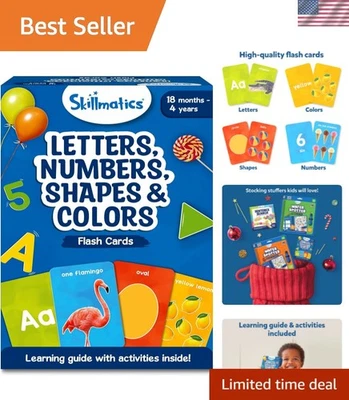 Tarjetas flash duraderas de doble cara para niños pequeños - letras brillantes, números y formas Foto 1 de 4