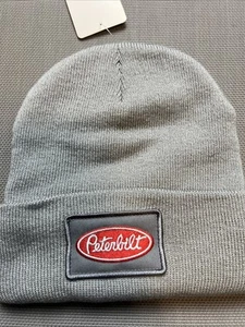 Peterbilt Truck Embroidered Red Logo GreyWinter Cuffed Beanie - Picture 1 of 3