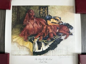 Phyllis Lawicki Firmato Ltd Ed Stampa Setter Irlandese Cani 171/500 Certificato di autenticità - Foto 1 di 4