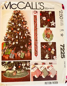 McCalls 7225 Christmas Tree Ornaments Stockings Wreath Wall Hanging etc... UNCUT - Picture 1 of 5