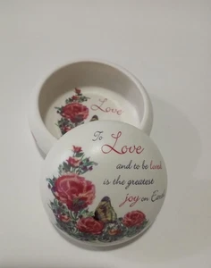 Pavillon Geschenk Co etwas nachdenklich Liebe Blumen Porzellan Schmuck Box - Bild 1 von 6