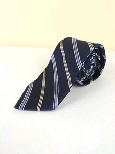 NEUE Brooks Brothers Krawatte marineblau & weiß gestreift Repp Tie 3,25" - Bild 1 von 4