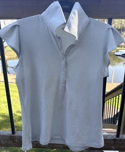 CALIA Women's Honeycomb Flutter Sleeve Golf Polo Light Blue Large Worn Once - Picture 1 of 12