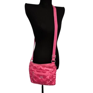 COACH Signature Getaway Nylon File Cross-body Bag F77408 Hot Pink - Picture 1 of 9