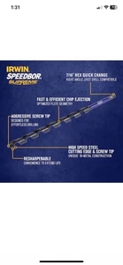 Irwin IWAX3008 3/4 Zoll x 18 Zoll Erdbohrer-Bit, brandneu, kostenloser Versand - Bild 1 von 5