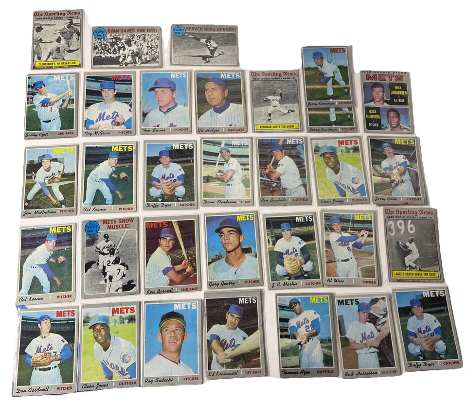 Lote de béisbol 1970 Topps-35 NY Mets-Sporting News & WS-Seaver Ryan Hodges Foto 1 de 4