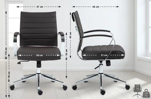 Bürostuhl Oakland Echtleder - Foto 1 di 6