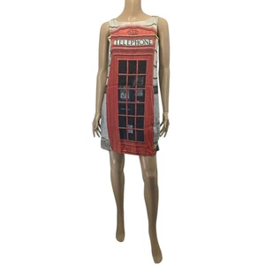 MOSCHINO Cheap and Chic Vintage Multicolor London Telephone Booth Shift Dess - Picture 1 of 12