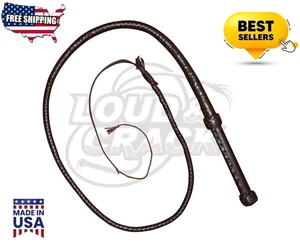 Genuine Cowhide leather bullwhip 6 feet long 12 plates heavy Duty Whip Bull whip - Picture 1 of 6