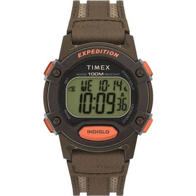 Reloj Timex para hombre Expedition CAT5 esfera digital correa de cuero marrón TW4B30400 Foto 1 de 4