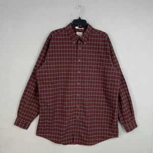 Camisa LL Bean Para Hombres XL Alta Roja A Cuadros Botones Sin Arrugas Ajuste Tradicional - Imagen 1 de 11
