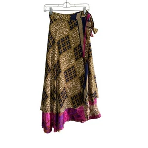 NWT Earthbound reversible wrap asymmetrical midi skirt bohemian festival boho - Picture 1 of 8