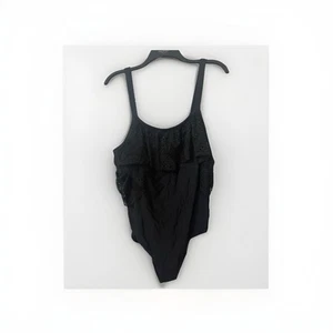 Adore Me Black Lace One Piece Suit W/Lace Drapes Down & Covers Your Arms Size 2X - Picture 1 of 8