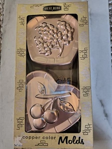 Vintage New West Bend Copper Color Jello Mold Wall Hanging Grapes Cherry Lot 2 - Picture 1 of 4