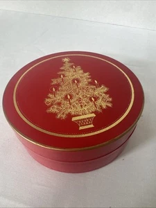 Otagiri Japan Gibson Red Gold Christmas Tree Holiday Set Of 5 Coasters And Box - Picture 1 of 8