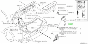 Cubierta, bloqueo de tapa de maletero para: Nissan Skyline R33 GTR BCNR33 95-98 - Imagen 1 de 1