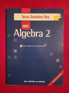 HOLT ALGEBRA 2 TEXAS SOLUTIONS KEY ANSWER MANUAL BY HOLT, RINEHART, WINSTON EX. - Bild 1 von 3