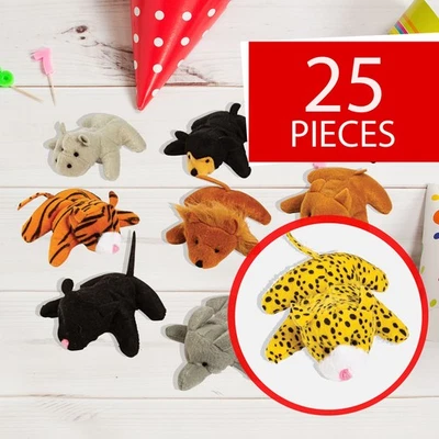 4 1/2" Mini Gray, Black, White & Brown Zoo Stuffed Animal Assortment - 24 Pc. - Image 1 of 2