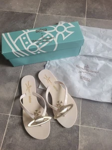 Vivienne Westwood Anglomania Melissa Gold Orb Sandals Flip-flops Flats UK3 EU 36 - Picture 1 of 14