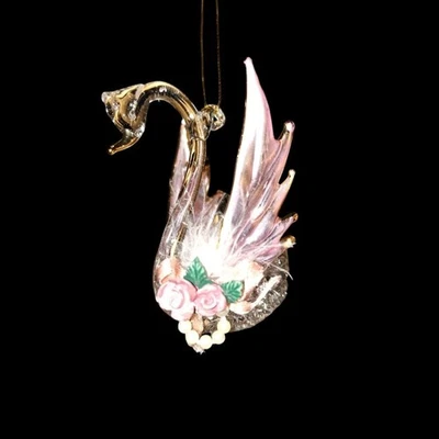 Adorno de cisne de vidrio vintage Kurt Adler #02 Foto 1 de 4