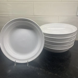 Set/6 ~Certified International~ White Heavy Large Pasta Bowls 9 1/2" - Picture 1 of 7