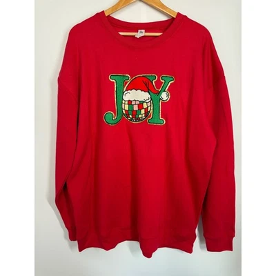 Lucky & Blessed Life Rojo Navidad JOY Sudadera Pullover XXL 2X Vacaciones Foto 1 de 4
