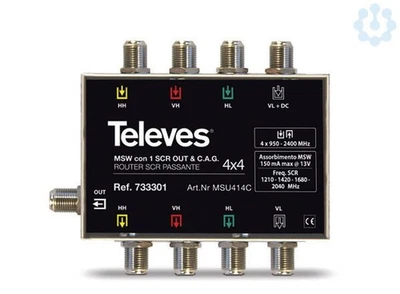Televes 733301 Multiswitch SCR 4x4 1 uscita SCR NUOVO - Immagine 1 di 4