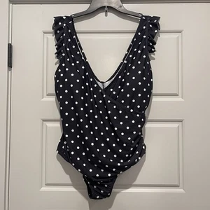 Meet Curve Damen Badeanzug Einteiler Neu mit Etikett schwarz/weiß gepunktet Größe XL - Bild 1 von 4