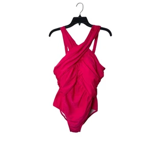 Trajes de baño para todos cuello alto envolvente traje de baño de una pieza rosa intenso talla 18 - Imagen 1 de 9