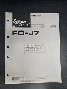 Pioneer FD-J7 Stereo CD Tuner Circuit Diagram Service Manual w/Microfiche - Picture 1 of 2