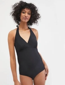 Traje de baño maternidad playa protuberancia cintura ahumada maternidad negro mediano - Imagen 1 de 7