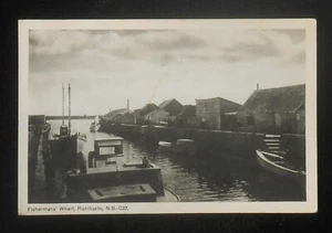 1940s Fishermans Wharf Old Boats Richibucto NB Canada Kent Co Postcard - Picture 1 of 1